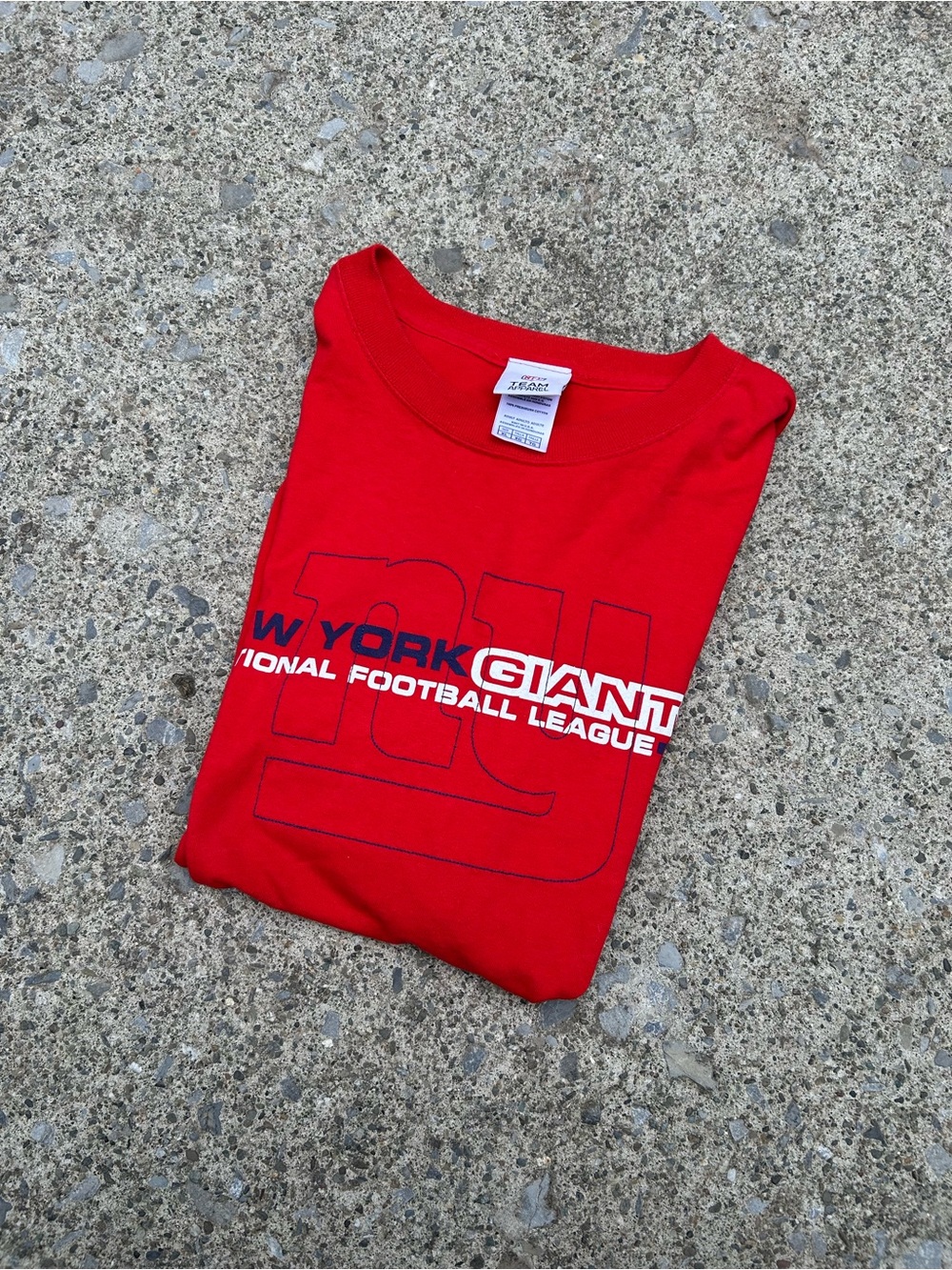 NFL New York Giants Red Graphic Tee with White Logo